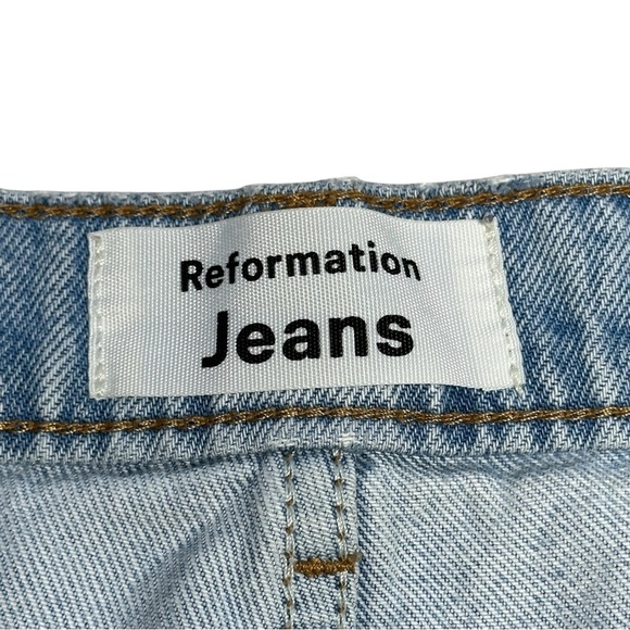 Reformation Tahoe Destroyed Denim Straight Leg Jeans Womens 28 - Picture 4 of 8